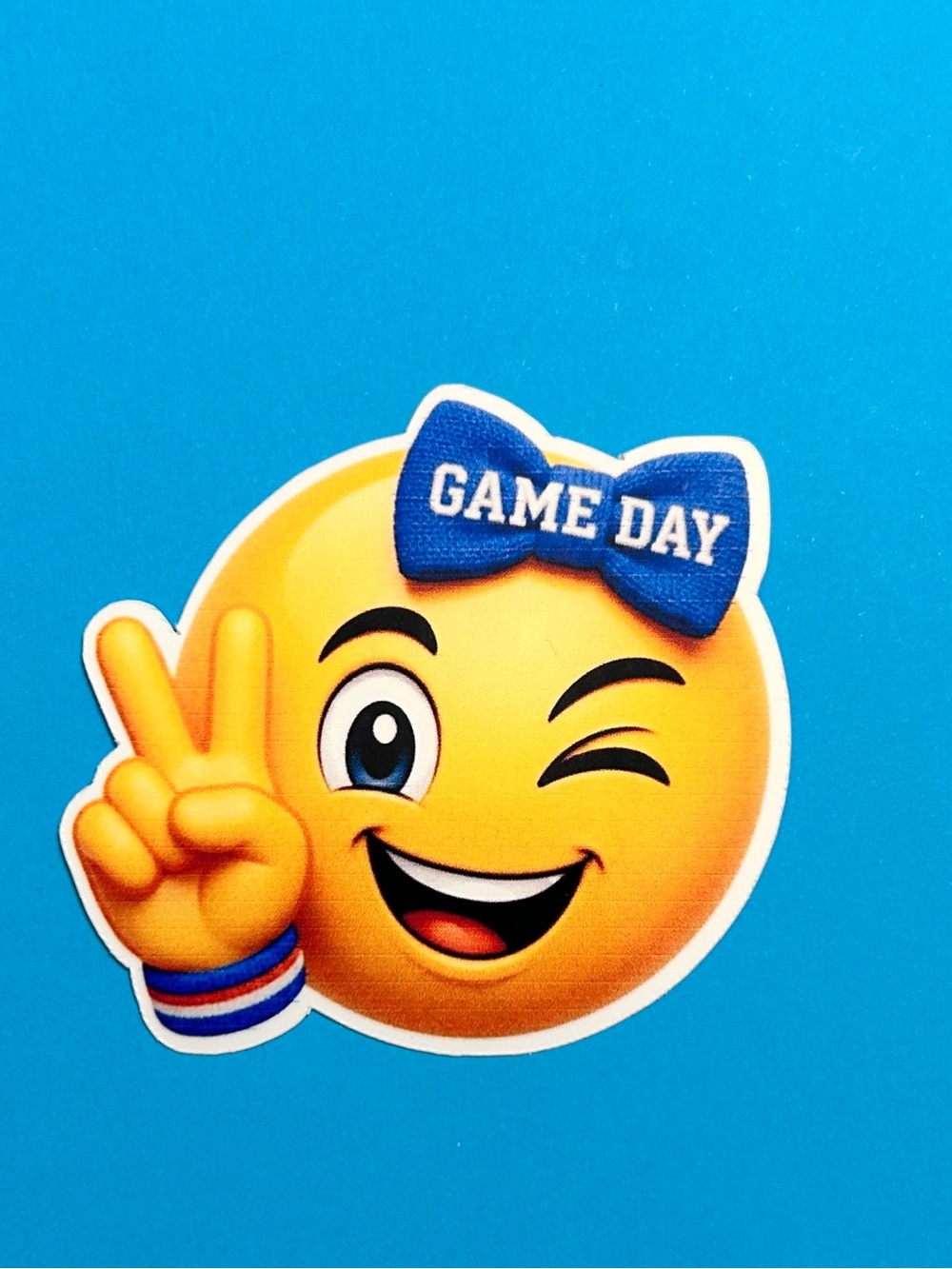 Game Day Winking Emoji Sticker 5pc - Yellow